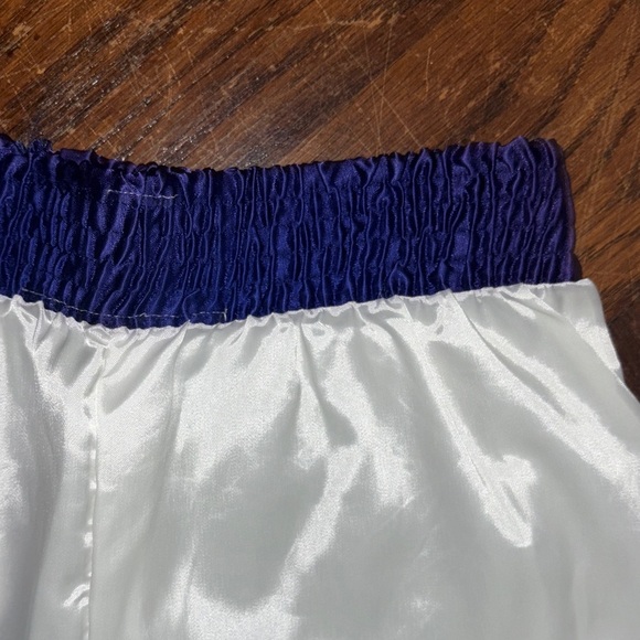 White vintage Athletic Shorts with Blue Waistband - Picture 2 of 7